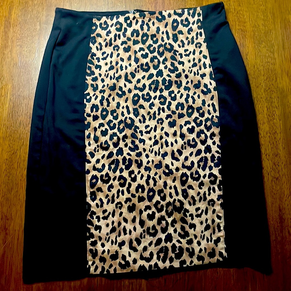 Black&Leopard mini pencil skirt